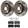 KIT-072924-2468 2-Wheel Set Front Brake Disc and Pad Kit, Plain Surface 5 Lugs 359.92 mm Semi-metallic, Includes (2) Brake Disc and (1) Brake Pad Set