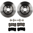 KIT-072924-2487 2-Wheel Set Front Brake Disc and Pad Kit, Plain Surface 5 Lugs 379.98 mm Ceramic, Includes (1) Brake Pad Set and (2) Brake Disc