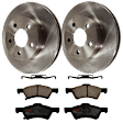 KIT-072924-2491 2-Wheel Set Front Brake Disc and Pad Kit, Plain Surface 5 Lugs 288.04 mm Ceramic, Includes (2) Brake Disc and (1) Brake Pad Set