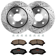 KIT-072924-2510 2-Wheel Set Front Brake Disc and Pad Kit, Cross-drilled and Slotted 5 Lugs 302 mm Semi-metallic, Includes (1) Brake Pad Set and (2) Brake Disc