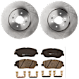 KIT-072924-2518 2-Wheel Set Front Brake Disc and Pad Kit, Plain Surface 6 Lugs 327.91 mm Semi-metallic, Includes (2) Brake Disc and (1) Brake Pad Set