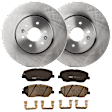 KIT-072924-2518 2-Wheel Set Front Brake Disc and Pad Kit, Plain Surface 6 Lugs 327.91 mm Semi-metallic, Includes (2) Brake Disc and (1) Brake Pad Set