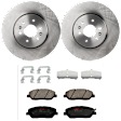 KIT-072924-2519 2-Wheel Set Front Brake Disc and Pad Kit, Plain Surface 6 Lugs 327.91 mm Semi-metallic, Includes (2) Brake Disc and (1) Brake Pad Set