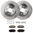 KIT-072924-2519 2-Wheel Set Front Brake Disc and Pad Kit, Plain Surface 6 Lugs 327.91 mm Semi-metallic, Includes (2) Brake Disc and (1) Brake Pad Set
