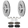KIT-072924-2537 2-Wheel Set Front Brake Disc and Pad Kit, Plain Surface 5 Lugs 320.04 mm Ceramic, Includes (2) Disc and (1) Pad Set