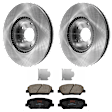 KIT-072924-2543 2-Wheel Set Front Brake Disc and Pad Kit, Plain Surface 5 Lugs 299.97 mm Ceramic, Includes (1) Brake Pad Set and (2) Brake Disc