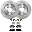 KIT-072924-2551 2-Wheel Set Front Brake Disc and Pad Kit, Plain Surface 4 Lugs 279.91 mm Ceramic, Includes (1) Brake Pad Set and (2) Brake Disc