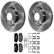 KIT-072924-2554 2-Wheel Set Front Brake Disc and Pad Kit, Plain Surface 5 Lugs 279.91 mm Ceramic, Includes (1) Brake Pad Set and (2) Brake Disc