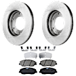 KIT-072924-2563 2-Wheel Set Front Brake Disc and Pad Kit, Plain Surface 6 Lugs 297.94 mm Ceramic, Includes (2) Brake Disc and (1) Brake Pad Set