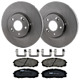2019 Kia Sedona - 2-Wheel Set Brake Disc and Pad Kit, Plain Surface, 5 Lugs, 320.04 mm, Ceramic, 3.3L 6Cyl, Includes (2) Disc and (1) Pad Set