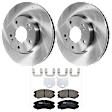 KIT-072924-2578 2-Wheel Set Front Brake Disc and Pad Kit, Plain Surface 5 Lugs 279.91 mm Ceramic, Includes (2) Brake Disc and (1) Brake Pad Set