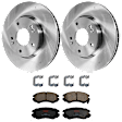 KIT-072924-2579 2-Wheel Set Front Brake Disc and Pad Kit, Plain Surface 5 Lugs 279.91 mm Ceramic, Includes (2) Brake Disc and (1) Brake Pad Set
