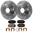 KIT-072924-2589 2-Wheel Set Front Brake Disc and Pad Kit, Cross-drilled and Slotted 5 Lugs 280 mm Ceramic, Includes (1) Brake Pad Set and (2) Brake Disc