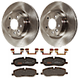 KIT-072924-2625 2-Wheel Set Front Brake Disc and Pad Kit, Plain Surface 5 Lugs 337.06 mm Ceramic, Includes (2) Brake Disc and (1) Brake Pad Set