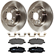 KIT-072924-2626 2-Wheel Set Front Brake Disc and Pad Kit, Plain Surface 5 Lugs 337.06 mm Semi-metallic, Includes (2) Brake Disc and (1) Brake Pad Set