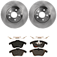 KIT-072924-2631 2-Wheel Set Front Brake Disc and Pad Kit, Plain Surface 5 Lugs 299.97 mm Ceramic, Includes (2) Brake Disc and (1) Brake Pad Set