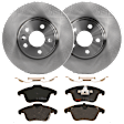 KIT-072924-2631 2-Wheel Set Front Brake Disc and Pad Kit, Plain Surface 5 Lugs 299.97 mm Ceramic, Includes (2) Brake Disc and (1) Brake Pad Set