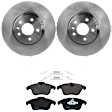 KIT-072924-2632 2-Wheel Set Front Brake Disc and Pad Kit, Plain Surface 5 Lugs 299.97 mm Semi-metallic, Includes (2) Brake Disc and (1) Brake Pad Set
