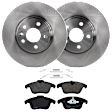 KIT-072924-2632 2-Wheel Set Front Brake Disc and Pad Kit, Plain Surface 5 Lugs 299.97 mm Semi-metallic, Includes (2) Brake Disc and (1) Brake Pad Set