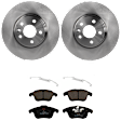 KIT-072924-2633 2-Wheel Set Front Brake Disc and Pad Kit, Plain Surface 5 Lugs 299.97 mm Semi-metallic, Includes (2) Brake Disc and (1) Brake Pad Set
