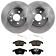 KIT-072924-2633 2-Wheel Set Front Brake Disc and Pad Kit, Plain Surface 5 Lugs 299.97 mm Semi-metallic, Includes (2) Brake Disc and (1) Brake Pad Set