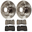 KIT-072924-2636 2-Wheel Set Front Brake Disc and Pad Kit, Plain Surface 5 Lugs 337.06 mm Semi-metallic, Includes (2) Brake Disc and (1) Brake Pad Set