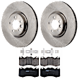 KIT-072924-2647 2-Wheel Set Front Brake Disc and Pad Kit, Plain Surface 5 Lugs 325.88 mm Semi-metallic, Includes (2) Disc and (1) Pad Set