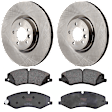 KIT-072924-2653 2-Wheel Set Front Brake Disc and Pad Kit, Plain Surface 5 Lugs 325.88 mm Semi-metallic, Includes (2) Disc and (1) Pad Set