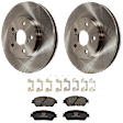 KIT-072924-2679 2-Wheel Set Front Brake Disc and Pad Kit, Plain Surface 5 Lugs 295.91 mm Ceramic, Includes (1) Brake Pad Set and (2) Brake Disc
