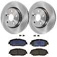 KIT-072924-2684 4-Wheel Set Front and Rear Brake Disc and Pad Kit, Plain Surface 5 Lugs 305 mm Semi-metallic, Includes (2) Brake Disc and (1) Brake Pad Set
