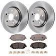 KIT-072924-2686 2-Wheel Set Front Brake Disc and Pad Kit, Plain Surface 5 Lugs 305 mm Ceramic, Includes (2) Brake Disc and (1) Brake Pad Set