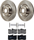 KIT-072924-2690 2-Wheel Set Front Brake Disc and Pad Kit, Plain Surface 5 Lugs Ceramic, Includes (2) Brake Disc and (1) Brake Pad Set