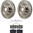 KIT-072924-2691 2-Wheel Set Front Brake Disc and Pad Kit, Plain Surface 5 Lugs Ceramic, Includes (2) Brake Disc and (1) Brake Pad Set