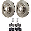 KIT-072924-2692 2-Wheel Set Front Brake Disc and Pad Kit, Plain Surface 5 Lugs Ceramic, Includes (2) Brake Disc and (1) Brake Pad Set