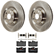KIT-072924-2693 2-Wheel Set Front Brake Disc and Pad Kit, Plain Surface 5 Lugs Ceramic, Includes (2) Brake Disc and (1) Brake Pad Set
