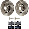 KIT-072924-2717 2-Wheel Set Front Brake Disc and Pad Kit, Plain Surface 5 Lugs 334.01 mm Ceramic AWD, Includes (2) Brake Disc and (1) Brake Pad Set
