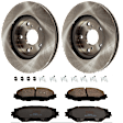 KIT-072924-2728 2-Wheel Set Front Brake Disc and Pad Kit, Plain Surface 5 Lugs 275.08 mm Ceramic, Includes (1) Brake Pad Set and (2) Brake Disc