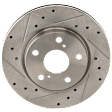 2013 Scion xB - 2-Wheel Set Front Brake Disc and Pad Kit, Cross-drilled and Slotted, 5 Lugs, Ceramic