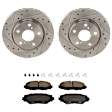 KIT-072924-2732 2-Wheel Set Front Brake Disc and Pad Kit, Cross-drilled and Slotted 5 Lugs 275.08 mm Ceramic, Includes (2) Brake Disc and (1) Brake Pad Set
