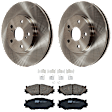 KIT-072924-2747 2-Wheel Set Front Brake Disc and Pad Kit, Plain Surface 5 Lugs 295.91 mm Ceramic, Includes (1) Brake Pad Set and (2) Brake Disc