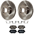 KIT-072924-2748 2-Wheel Set Front Brake Disc and Pad Kit, Plain Surface 5 Lugs 295.91 mm Ceramic, Includes (1) Brake Pad Set and (2) Brake Disc