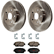 KIT-072924-2749 2-Wheel Set Front Brake Disc and Pad Kit, Plain Surface 5 Lugs 295.91 mm Ceramic, Includes (1) Brake Pad Set and (2) Brake Disc