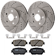 KIT-072924-2755 2-Wheel Set Front Brake Disc and Pad Kit, Cross-drilled and Slotted 5 Lugs 296 mm Ceramic, Includes (1) Brake Pad Set and (2) Brake Disc