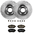 KIT-072924-2764 2-Wheel Set Front Brake Disc and Pad Kit, Plain Surface 5 Lugs 295.91 mm Ceramic, Includes (2) Disc and (1) Pad Set