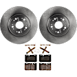 KIT-072924-2768 2-Wheel Set Front Brake Disc and Pad Kit, Plain Surface 5 Lugs 314.96 mm Semi-metallic, Includes (1) Brake Pad Set and (2) Brake Disc