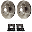 KIT-072924-2777 2-Wheel Set Front Brake Disc and Pad Kit, Plain Surface 5 Lugs 334.77 mm Semi-metallic, Includes (1) Brake Pad Set and (2) Brake Disc