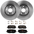 KIT-072924-2793 Front Brake Disc and Pad Kit, Plain Surface 5 Lugs Ceramic