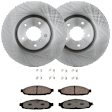 KIT-072924-2804 2-Wheel Set Front Brake Disc and Pad Kit, Plain Surface 5 Lugs 329.95 mm Ceramic, Includes (1) Brake Pad Set and (2) Brake Disc