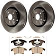 KIT-072924-2807 2-Wheel Set Front Brake Disc and Pad Kit, Plain Surface 5 Lugs 344.93 mm Ceramic, Includes (1) Brake Pad Set and (2) Brake Disc