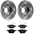KIT-072924-2841 2-Wheel Set Front Brake Disc and Pad Kit, Plain Surface 5 Lugs 277.88 mm Semi-metallic, Includes (2) Brake Disc and (1) Brake Pad Set
